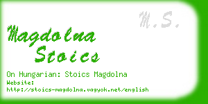 magdolna stoics business card